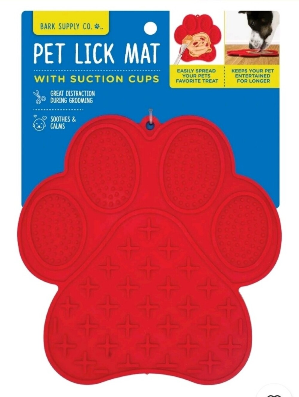 Red Pet Lick Mat with Suction Cups